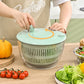 2-in-1 Double Decker Vegetable Dryer - Fruit Salad Drainer - Six Replaceable Blades - Salad Dryer - Double Decker Basket Kitchen Appliance - Double Decker Vegetable and Fruit Washer
