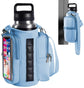 Magnetic Sports Bag with Adjustable Shoulder Strap - Includes Water Bottle Holder and Pocket - for Sports, Workouts, Travel & Work（Blue）