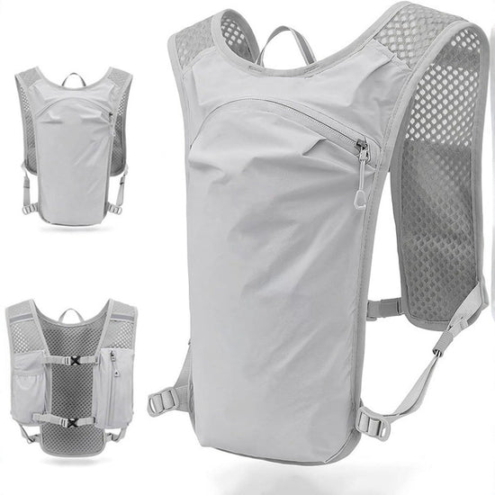 Sports Vest - Cycling - Running - Hiking - Breathable Cycling Cross-Country Marathon Hydration Bag Backpack - Gray