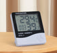 HTC-1 Home Thermometer with Electronic Alarm Clock - Creative Thermometer and Hygrometer with Large Screen - Portable Visual Alarm Clock