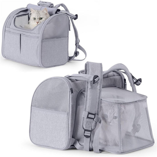 Travel Basket for Cats and Dogs - Carrier for Cats and Dogs - Travel Bag for Cats and Dogs - Dog Carrier - Cat Carrier - up to 10 lbs - Gray