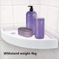 Triangular Shelf - Storage Rack - Bathroom Corner Shelf Triangular Handle Wall Mounting Bracket - Suitable for Kitchen and Bathroom Strong Suction Wall Mounted Shelf Storage Basket (No Drilling Required)