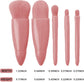 Makeup Brush Set - 5-Pack - Portable - Travel Makeup Brush Set with Mirror Case - Professional Foundation Brush, Eyeshadow Brush, and Blending Brush for Women - Lotus Pink