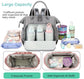 Convertible Diaper Bag - Wide Opening - 14 Pockets - Stylish - Baby Changing Bag - with Stroller Buckle - Diaper Bag - Waterproof (Gray)