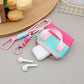 Mini Portable Headphone Case - Storage Box - Data Cable Cover - Storage Bag - Coin Card Holder - Trendy Dopamine Pink