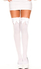 Socks - White bow knee socks - White - 2 pairs
