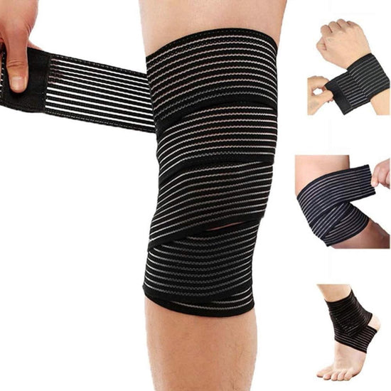 Elastic Knee Brace - Suitable for the Legs - Ideal for Sports Such as Squats, Basketball, Running, Tennis and Football (Black - 1 Piece)