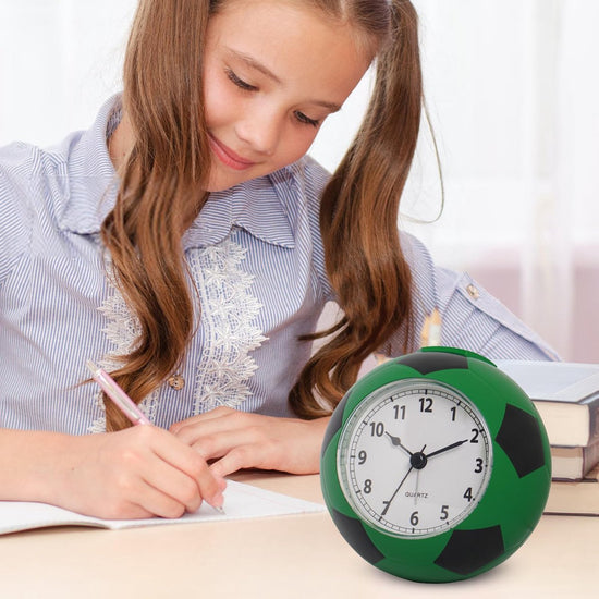 Football Alarm Clock - Silent - Non-ticking Desk Clock | Kids Bedside Clock | Cute football design, easy-to-read analog display, perfect for kids&