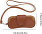 Portable Sunglasses Case - Glasses Case with Neck Strap - Dimensions: 16.5 x 7.4 x 0.9 cm - Compact and Durable Design - Perfect for Hiking, Camping and Traveling - Brown