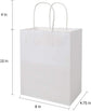 Pack of 20 - Size 21*11*27cm, Medium White Kraft Paper Bags with Handles - Gift Bags, Craft Bags, Shopping Bags, Shopping Bags, Birthday Gift Bags, Wedding Bags, Business Bags