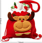 Christmas Gift Bags - Set of 4 - Velvet Material - Candy Bags for Kids - Christmas Apple Bags - Reusable Christmas Gift Bags - Party Bags - 20*20cm