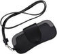 Portable Sunglasses Case - Glasses Case with Neck Strap - Dimensions: 16.5 x 7.4 x 0.9 cm - Compact and Durable Design - Perfect for Hiking, Camping and Traveling - Black