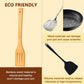 cookware set - 6-piece bamboo spatula and spoon set - Suitable for cooking - Wooden cookware