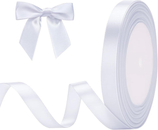 Gift Wrap Ribbon - 22mm Off-White Satin Ribbon - 10mm Wide - Suitable for Gift Wrapping, Valentine&