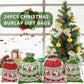 Christmas linen gift bags - 24 pieces - 13x18cm - Christmas decoration for indoors - Reusable - Christmas candy bags with drawstring - Suitable for gift bags for children&