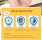 Kitchen Timer - Kitchen Timer - Timer - Digital Kitchen Timer - Child-Friendly Visual Mechanical Timer - Magnetic Sticker Timer - Rainbow Pattern