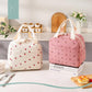 Lunch Bag - Corduroy - Lunch Box for Students/Work - Insulated Bag - Waterproof - Portable Handle - Cute Lunch Bag - Pink