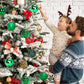 Christmas Baubles - 24 pieces - Large size, 6 cm diameter - Unbreakable plastic - Christmas tree decoration - Various Christmas bauble decorations suitable for weddings, Mother&