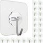 Self-adhesive hooks - transparent - waterproof - self-adhesive wall hooks - suitable for keys - bathroom, shower, outdoor, kitchen, door - practical pack of 24