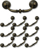 10 Pieces 4.25 Inch Center Hole Shabby Chic Drawer Pulls - Antique Bronze Kitchen Cabinet Pulls with Buckles (108mm/Antique Bronze)