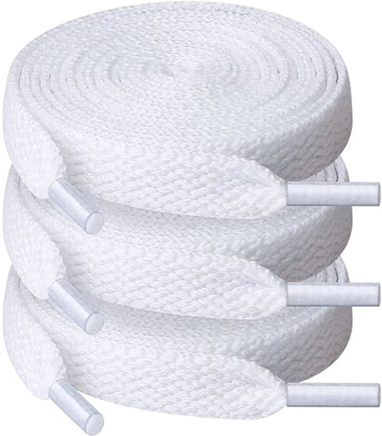Shoelaces - Sports Shoes - 8mm Wide Flat Laces - Running - 3 Pairs