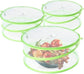 Pop-Up Food Umbrellas with Fine Mesh - Foldable Bottomless Insect Screen - Ideal for Home and Camping - Green 3-Pack
