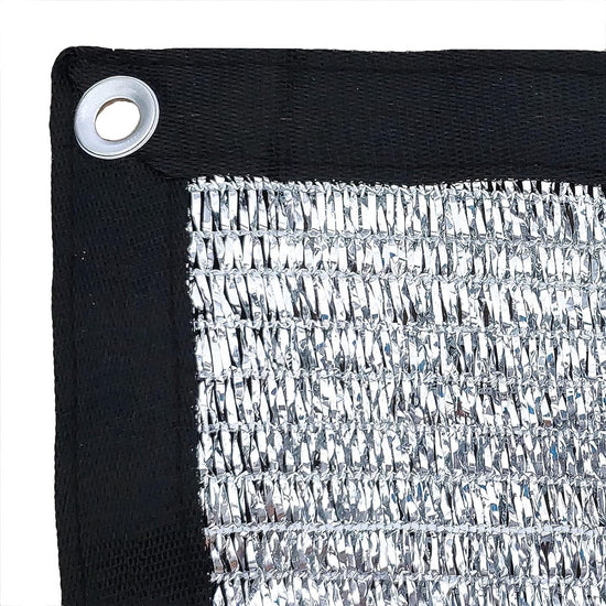 Reflective Aluminum Curtain Net with Eyelets - Sun Protection Cover - 6.5 ft x 6 ft