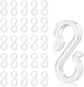 Hooks - Groove Hooks - 50 pieces - 3.5 cm - Transparent - Reusable plastic - Mini S-shaped design - Groove clips for outdoor lighting - Holds Christmas decorations securely