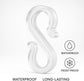 Hooks - Groove Hooks - 50 pieces - 3.5 cm - Transparent - Reusable plastic - Mini S-shaped design - Groove clips for outdoor lighting - Holds Christmas decorations securely