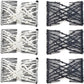 6-Pack Pearl Hair Combs - Elastic Magic Hairpins - Hair Clamps - Hair Clip - Black & White - For All Hair Types