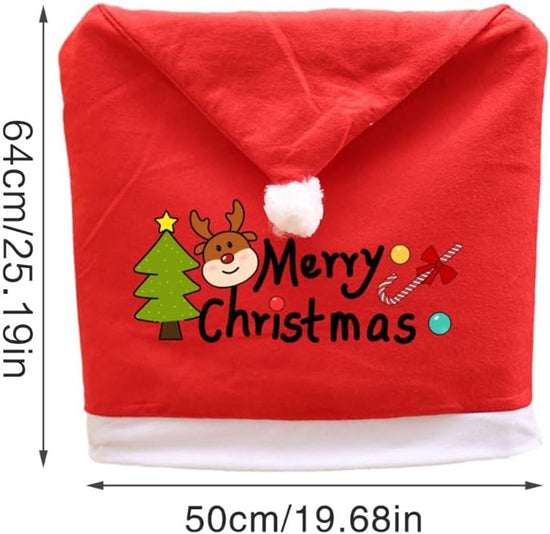 Chair Covers (5 Pieces) - Dining Chair Cover - Sofa Cover - Chair Covers - Christmas Chair Covers - Perfect for Christmas Holiday Dining Table and Chair Decorations - Home Kitchen Party Decorations