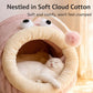 Cat Bed - Cave Cat Basket - Calming and Anxiety Relieving - Lantern Fish Shape - Pink（M：55*40*31cm）