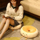Round Seat Cushion - Round Chair Cushion - Donut Seat Cushion - Cute and Soft Decorative Cushion - Cartoon Design - Suitable Chairs for Bedrooms, Schools and Offices - 38*38*14cm (Smile Style)