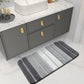 Living room carpet - Bathroom carpet - Non-slip bath mat - 40 x 60 cm - Absorbent underlay - Machine-washable carpet with soft water microfiber - Suitable for bathtubs, showers, Gray