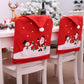 Chair Covers (4 Pieces) - Dining Chair Cover - Sofa Cover - Chair Covers - Christmas Chair Covers - Santa Claus and Snowman Red Hat Christmas Chair Back Cover Set - Perfect for Christmas Holiday Dining Table and Chair Decorations - Home Kitchen Party Deco