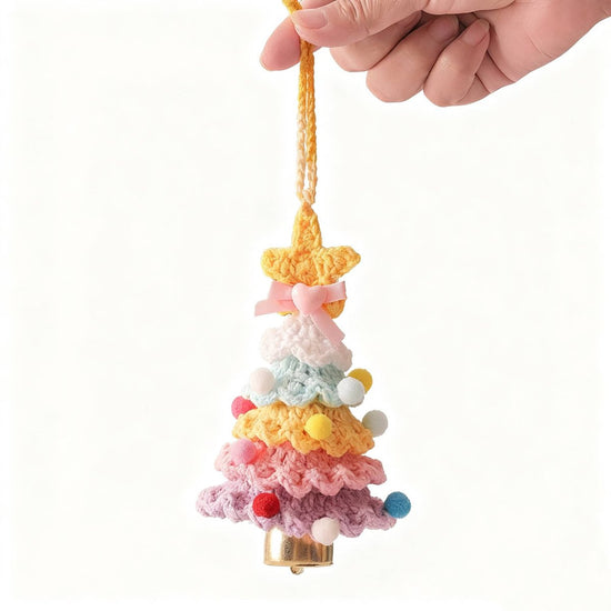 Christmas Decorations - Crochet Christmas Tree Bell Decorations - Small Christmas Decorations - Car Decorations - Style E