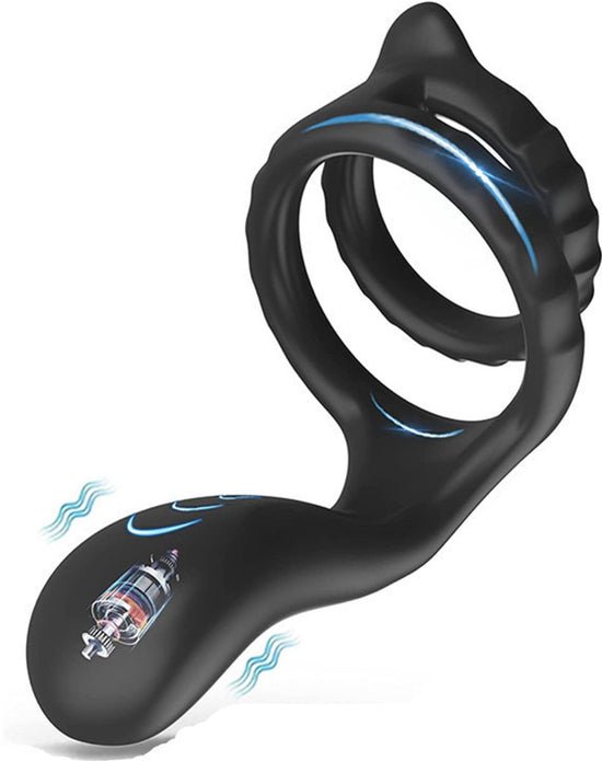Vibrating Cock Ring - Silicone Penis Ring - Sex Toys for Couples - Sex Toys for Men and Couples - Silicone Penis Ring and Ball Stretcher Sex Toys for Men Self-Jerking Off