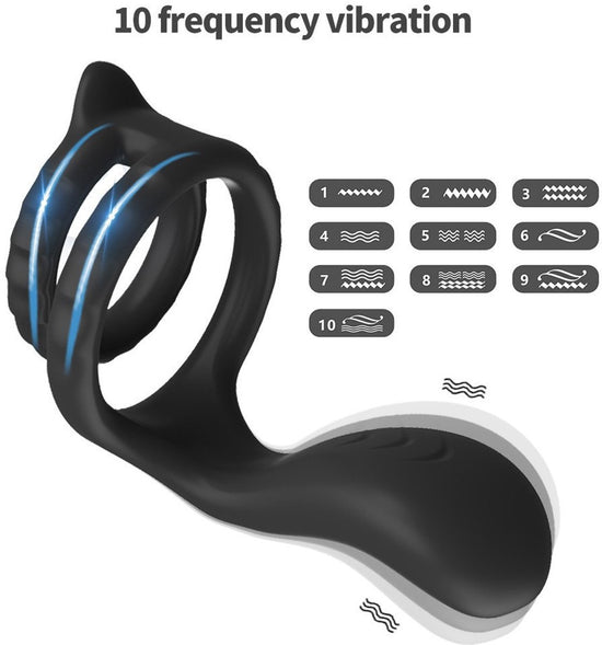 Vibrating Cock Ring - Silicone Penis Ring - Sex Toys for Couples - Sex Toys for Men and Couples - Silicone Penis Ring and Ball Stretcher Sex Toys for Men Self-Jerking Off