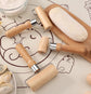 Dough Rolling Machine - Double-Sided Wooden Dough Rolling Machine - Three-Piece Set - Hand Baking Utensils - Smooth Non-Stick Coating - Suitable for Baking Dough, Fudge, Pizza, Cookies, Bread