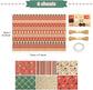 Gift Wrapping Paper - 6 sheets of kraft paper 70x50 cm - Complete set (straw, double-sided tape, stickers) - Gift wrapping paper set for birthdays, weddings and Christmas