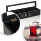 Tea Box - Tea Box 6 Compartments - Wooden Tea Box - Suitable for Loose Tea - 43 × 9 × 8.7 cm - Black