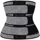 Women Sweat Reducer Training Belt - Sweatband - Waist Trainer - Slimming Belly Band - 3-Row Closure & Breathable Material - Extended Sizes (S to 6XL) - Gray, L