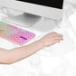 Mouse Pad - Mouse Pad with Wrist Rest - Ergonomic Mouse Pad - Mouse Pad with Leather Surface, Suitable for Computers, Laptops, Office, Home and Travel, with Non-Slip Bottom - White