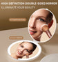 Make-up mirror - Mini mirror with light - 1x/5x magnification - 10 cm - Rechargeable - Suitable for wallets, pockets, travel and as a gift (White)