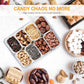 Snack Boxes - Divided trays with lids and handles - Transparent snack boxes for fruit, snacks, sweets and nuts - Ideal for parties and picnics (pack of 2)