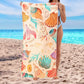 Beach Towel - 2-in-1 Foldable Beach Towel Backpack - Printed Bath Towel - Convertible Beach Mat & Carry Bag - Perfect Companion for Camping, Yoga & Travel（Shell）