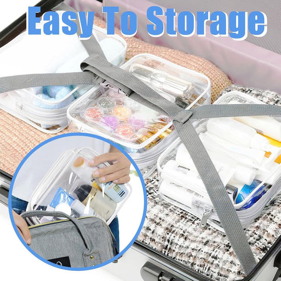 Storage Bag - 4 Pieces - Portable Storage Bag - Simple Makeup Bag - Foldable - Transparent