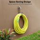 Garden Hose Hanging System - Wall Mount for Neat Storage - Stainless Steel Frame - Black