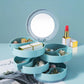 Jewelry Box - Foldable Storage Box - Rotating Jewelry Box with Multiple Layers - Elegant Storage Box for Earrings - Dust-free and Compact - Suitable for Earrings and Jewelry (Blue)
