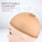 5-piece set - light brown - elastic - wig cap